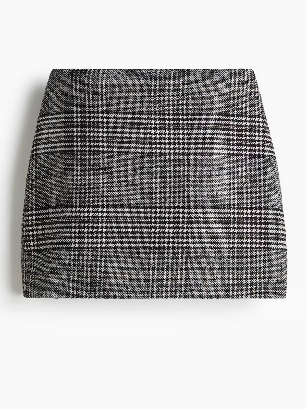 H&M Black and White Glen Plaid Mini Skirt